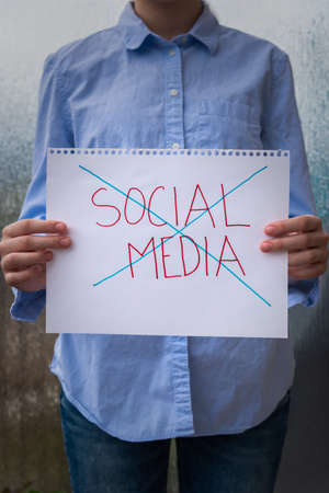 Illustration of the growing distrust of  social media by society and governmentの写真素材