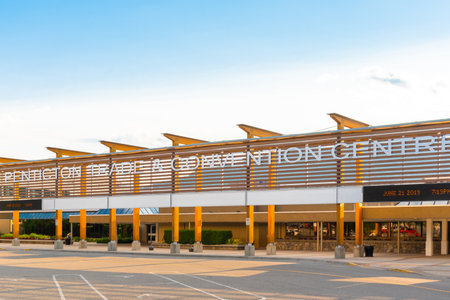 Penticton, British Columbia/Canada - June 21, 2019: the Penticton Trade and Convention Centre is an important event venue in downtown Penticton.のeditorial素材