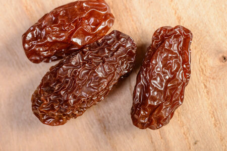 dried jujube on the wooden board