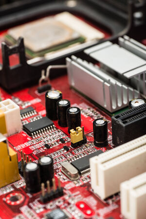 close up of computer main boardのeditorial素材