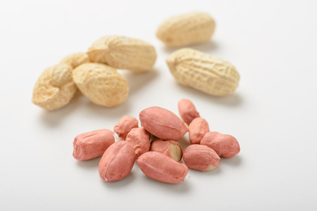 peanuts on the white background.