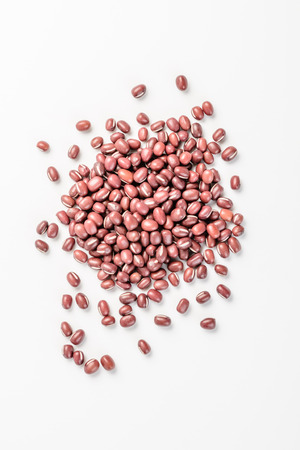 close up of red bean on the white backgroundの写真素材