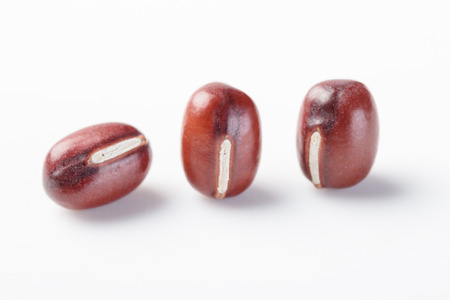 close up of red beans on the white backgroundの写真素材