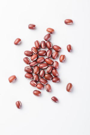 close up of red beans on the white backgroundの写真素材