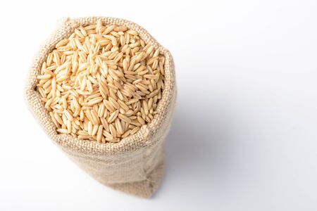 oats on the white backgroundの写真素材