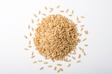 oats on the white backgroundの写真素材