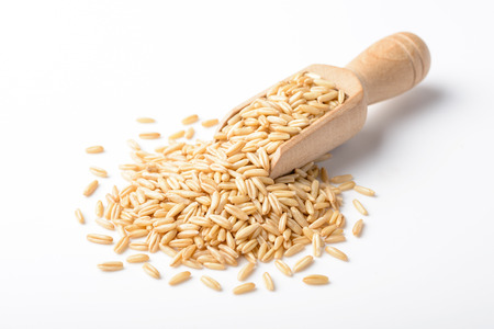 oats on the white backgroundの写真素材