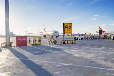 airplane on the tarmacのeditorial素材