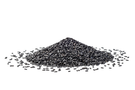 black sesame on white, (large depth of field, taken with tilt shift lens)の写真素材