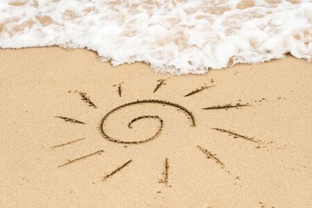 writing on the sandの写真素材