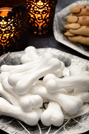 Homemade sweet bones for Halloween partyの写真素材