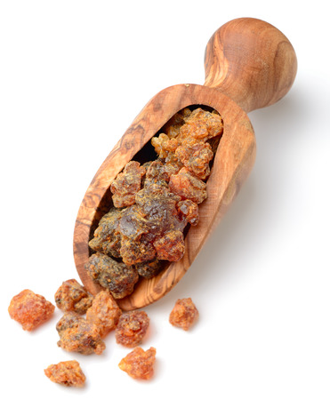 close up of myrrh resin isolated on white backgroundの写真素材