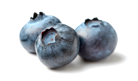 closeup of fresh blueberry isolated on white