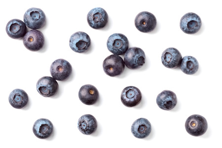 fresh blueberries isolated on white background