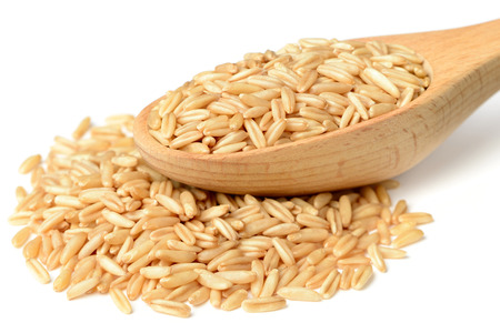 raw oats isolated on the white backgroundの写真素材