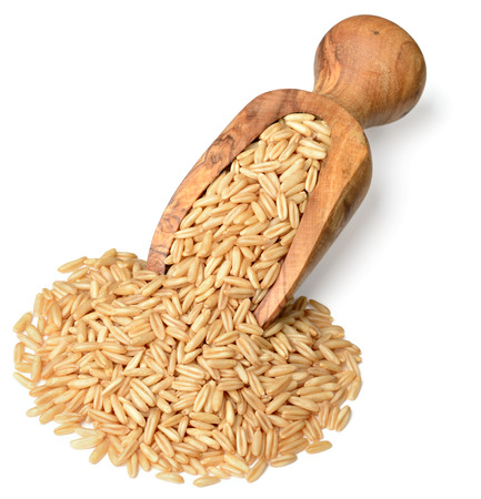 raw oats isolated on the white backgroundの写真素材