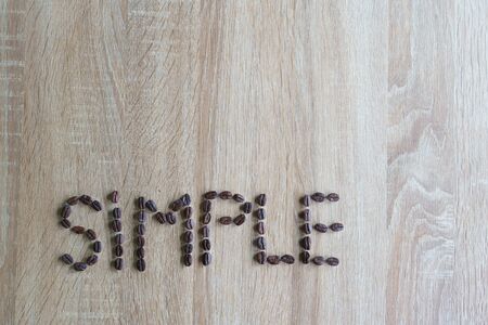 simple text Made Of Coffee Beans. Simplicity Conceptの写真素材