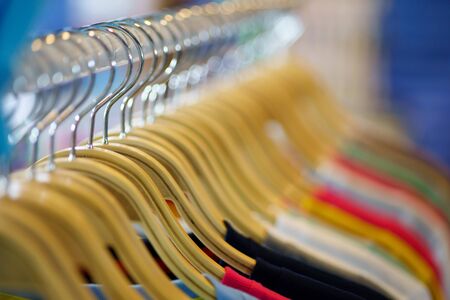 beautiful abstract blurred Clothes hanger with bokeh lightの写真素材