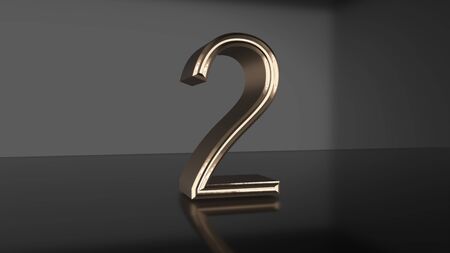 Golden number Countdown from ten to zero 3d renderの写真素材