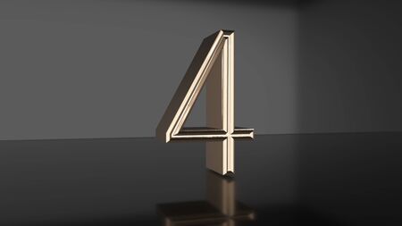 Golden number Countdown from ten to zero 3d renderの写真素材