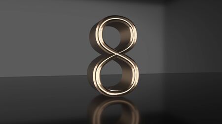 Golden number Countdown from ten to zero 3d renderの写真素材