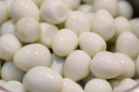 Boiled eggs, Quail egg  ready for cookingの写真素材