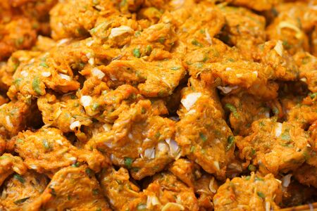 close up Fried Fish Cake Thai Style Foodの写真素材