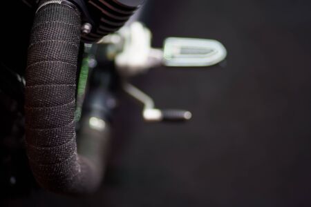 exhaust or intake of racing motorcycle Close up. Low angle photograph of motorcycleの写真素材