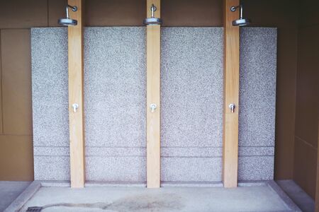 Head Shower sprinkler At Swimming Pool empty backgroundの写真素材