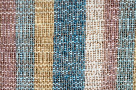 Close up thread linen fabric background texture with copy spaceの写真素材