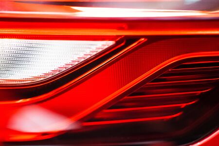 abstract blurred Close up Color detail on the Rear front light of a carの写真素材
