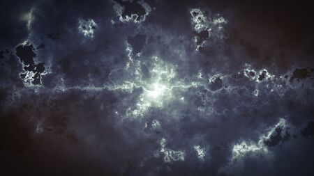 Cinematic dark clouds with light moving for Title background animation 3D rendering