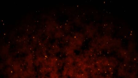 Beautiful abstract background Burning red hot With Flying Sparks animation 3D renderingの写真素材