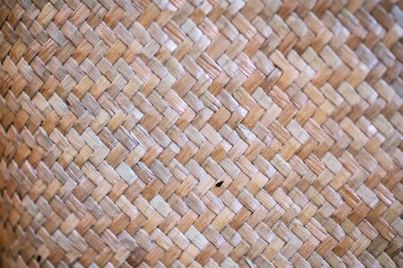 Traditional handcraft nature Bamboo weave pattern Thai style background textureの写真素材