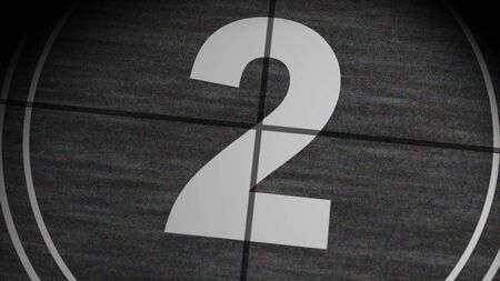 Cinima Leader vintage countdown 10 - 1, Old TV noise detailed lines, animation 3D renderingの写真素材