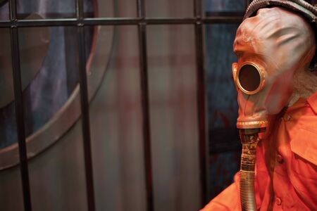 Dead persons sitting in the executed electric chair, Halloweenの写真素材