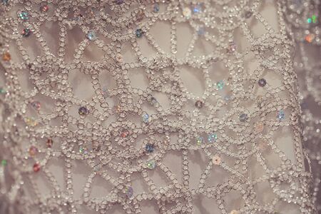 Close up of Handicrafts embroidered cloth with traditional pattern texture backgroundの写真素材