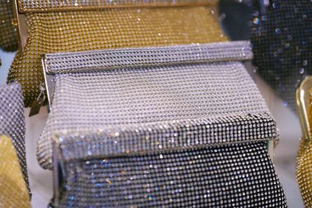 Luxury fashionable women's accessories hand bags ,clutch with diamondsの写真素材