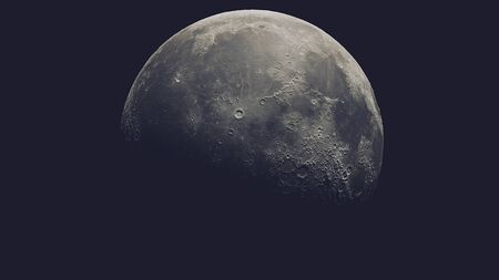 Realistic Moon in the outer space Isolated on Black