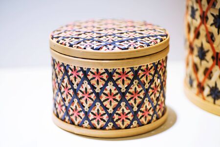 Close up of Wicker basket texture background