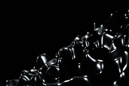 Abstract Black liquid Wave Moving Technology Background 3d rendering