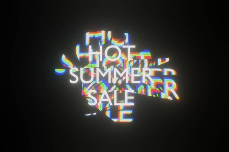 Neon sign Hot summer sale Glitching Effects 3D rendering

の写真素材