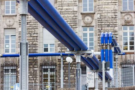 STUTTGART, GERMANY - MARCH 2012 - Pipes to remove groundwater from the construction site of the Stuttgart 21 project at the main stationのeditorial素材