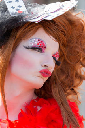 Drag Queen of Cards at Christopher Street Day 2013 in Stuttgart, Germanyのeditorial素材