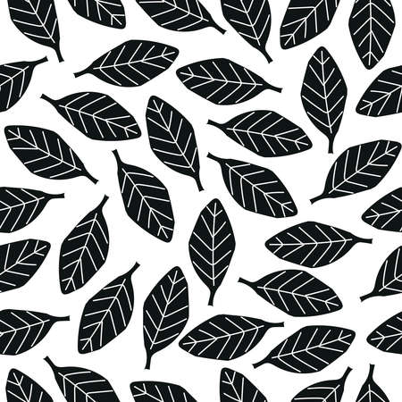 summer seamless pattern with cartoon leaves. colorful vector, hand drawing. design for fabric, print, textile, wrapperのイラスト素材