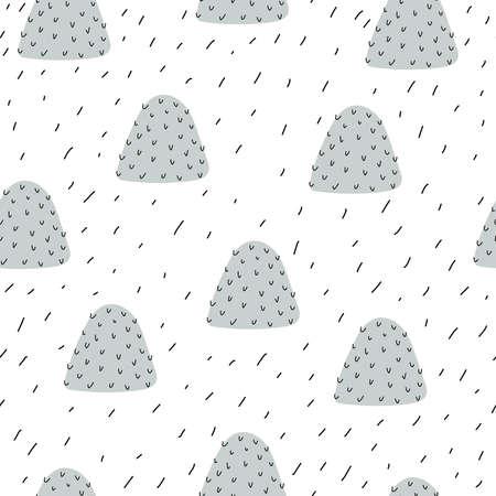 Seamless pattern with abstract, decor elements. flat simple vector. hand drawing. design for fabric, textile, wrapper, printのイラスト素材