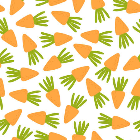 Seamless pattern with cartoon carrot. colorful vector. hand drawing, flat style. design for fabric,...