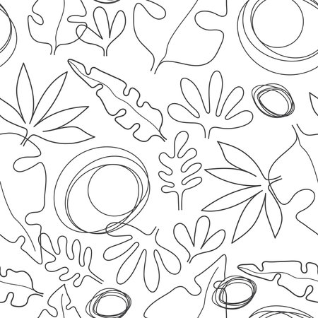 Seamless pattern with abstract decor elements. flat simple vector. hand drawing. design for fabric, textile, wrapper, printのイラスト素材