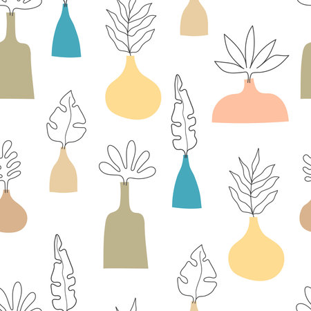 Seamless pattern with abstract decor elements. flat simple vectorのイラスト素材