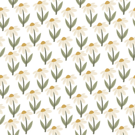 seamless pattern with cartoon flowers. hand drawing. design for fabric, print, textile, wrapperの写真素材